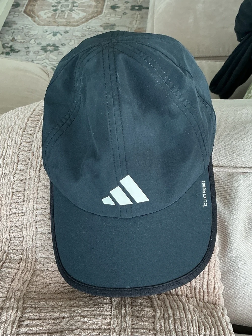 adidas Men’s Black Performance Running Cap with White Logo